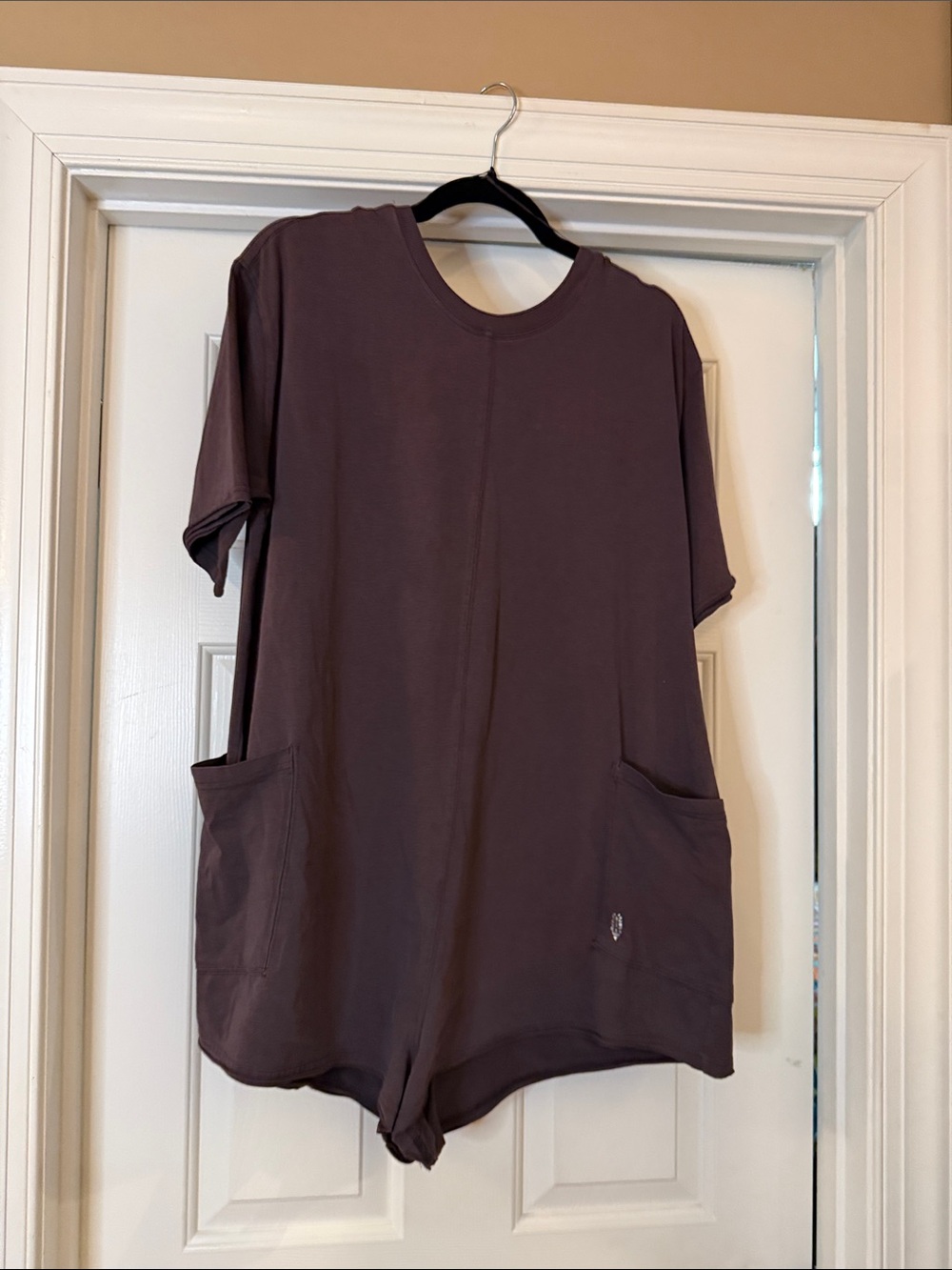 Free People Women’s Short Sleeve Pocket Tee Romper - Mauve